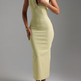 Form-Ribbed Button-Down Maxi Dress - Peppermint Tea