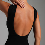 True Boat Neck Maxi Dress - Black