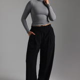 Refined Long Sleeve Turtleneck T-Shirt - Stone Gray