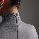 Refined Long Sleeve Turtleneck T-Shirt - Stone Gray