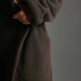Sherpa Oversized Trench Coat - Charcoal