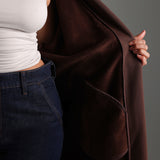 Übergroßer Sweat-Cardigan - Kakao
