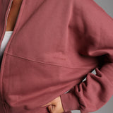 Oversized Bomber Fit Jacket - Vintage Berry