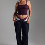 Form-Ribbed Open-Back Tank Top - Grape