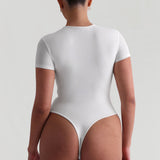 Mist Short Sleeve Bodysuit - White