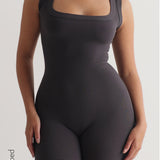 Fundamental Micro-Ribbed Romper - Charcoal