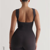 Fundamental Micro-Ribbed Romper - Charcoal