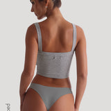 Staple Micro-Ribbed Crop Top - Heather Gray