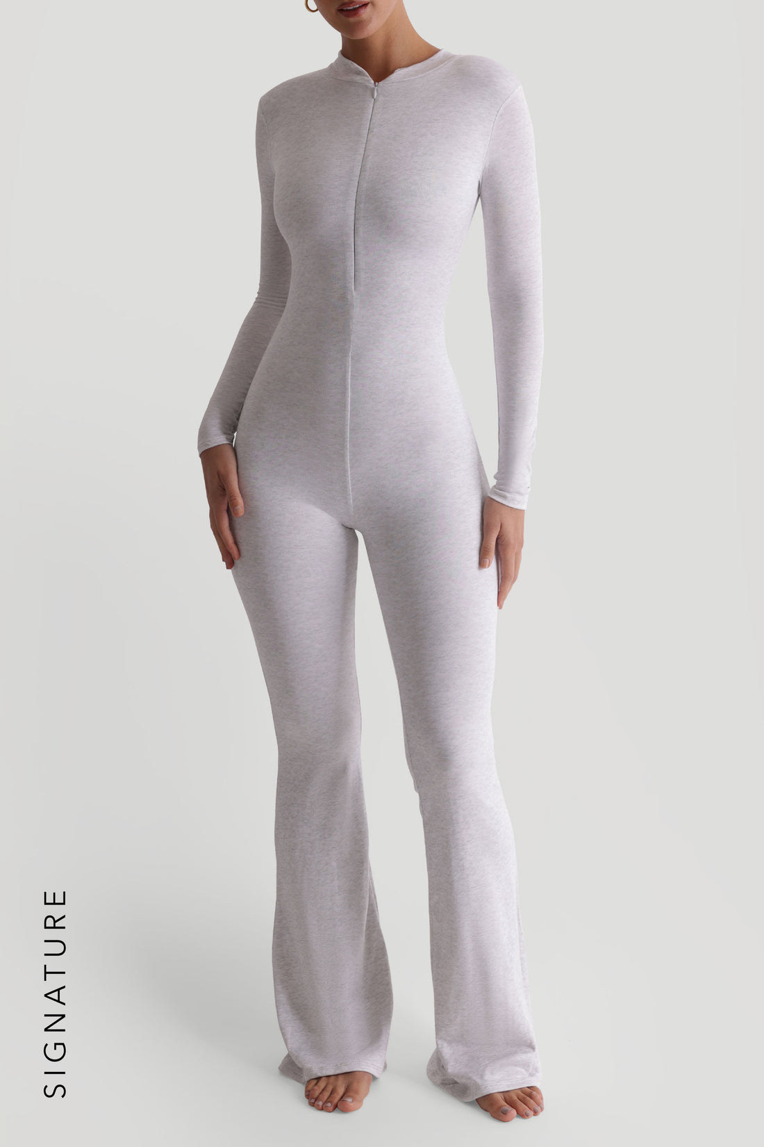 New Standard Flared Jumpsuit - Light Heather Gray