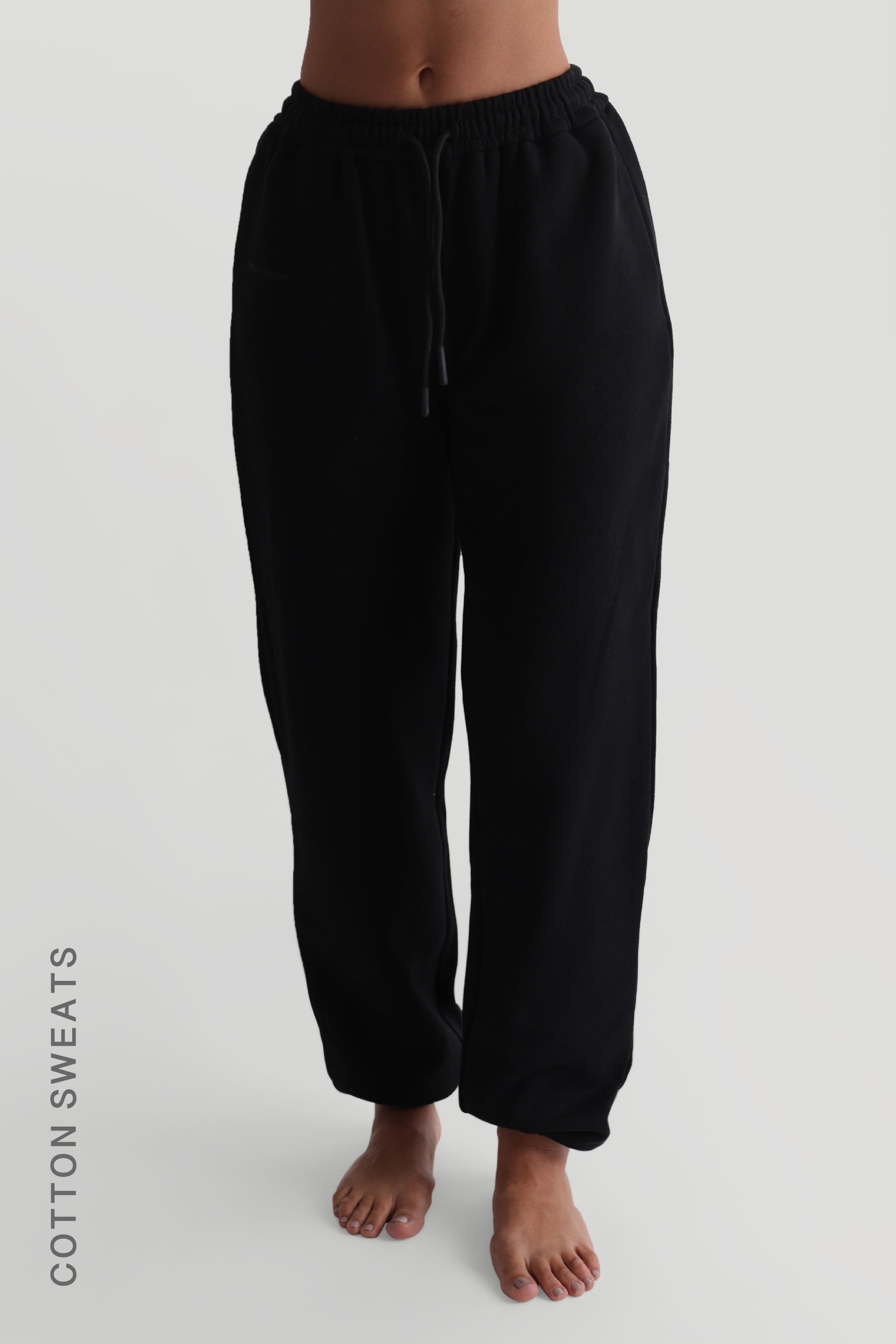 Black cotton sweatpants online