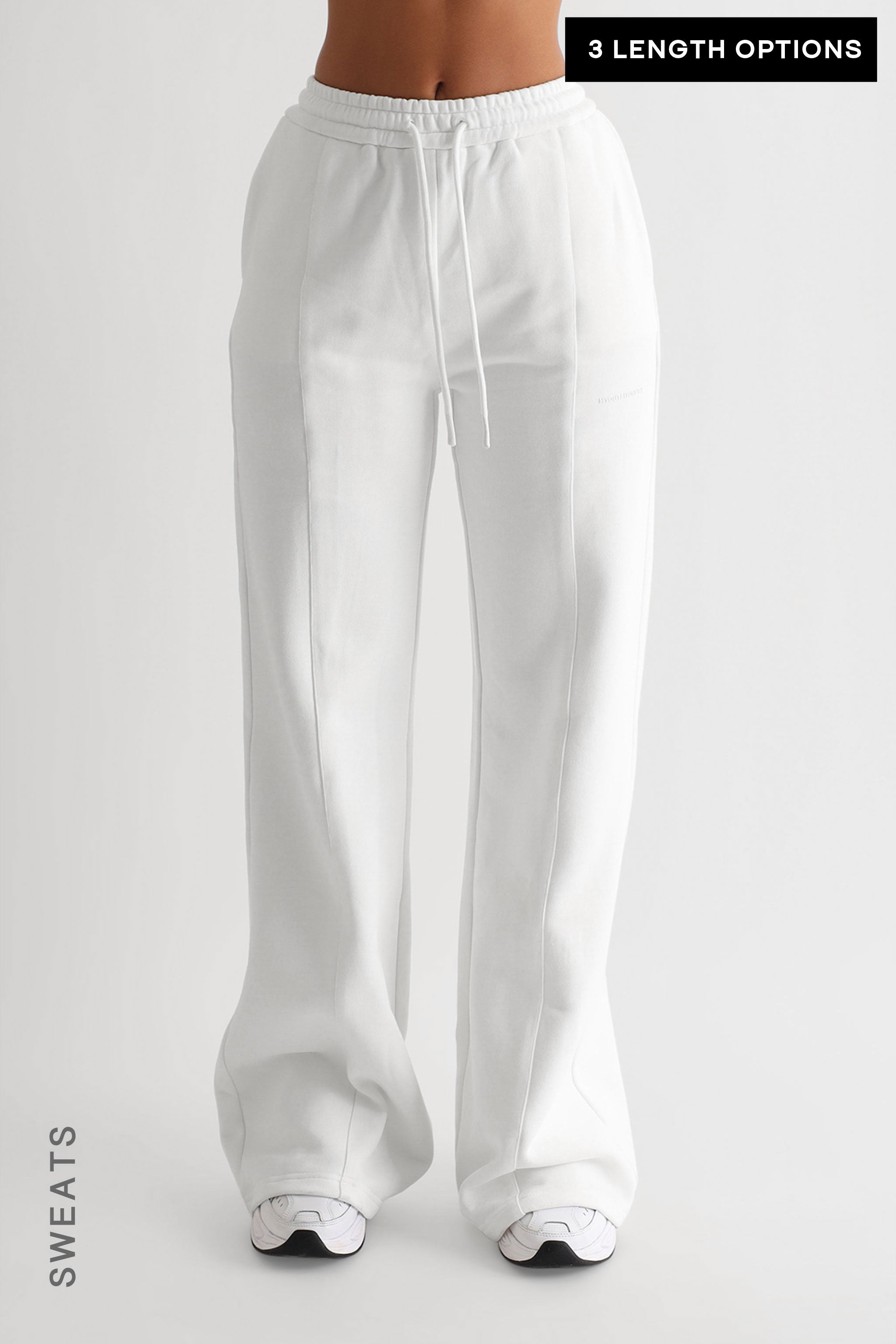 Structured Wide Leg Sweatpants - White – My Outfit Online