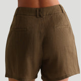 The Ivy Linen Shorts - Terra