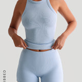 Form-Ribbed 3" Shorts - Celeste