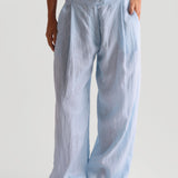The Ivy Wide-Leg Linen Trousers - Celeste