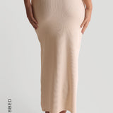 Form-Ribbed Slit Maxi Skirt - Whipped