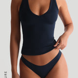 Sleeveless V-Neck Tank Top - Navy