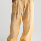 The Ivy Wide-Leg Linen Trousers - Mango Creme