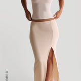 Form-Ribbed Slit Maxi Skirt - Whipped