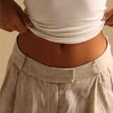 The Ivy Wide-Leg Linen Trousers - Sand