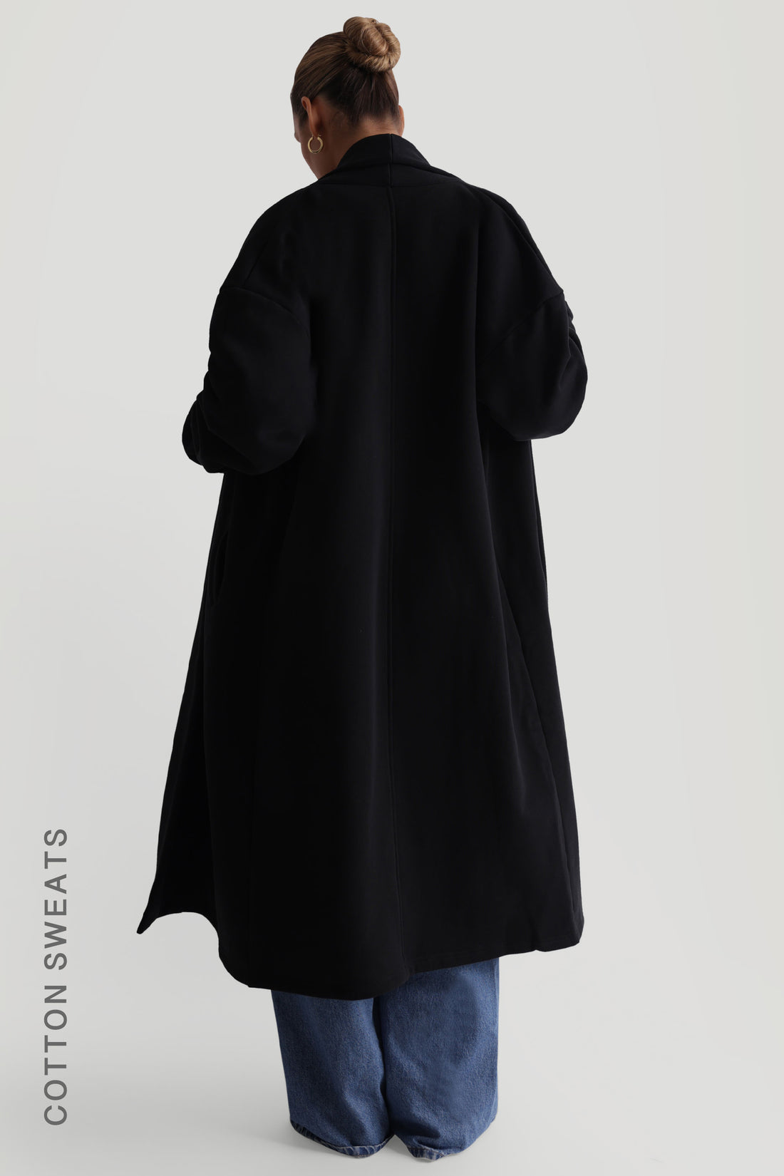 Oversized Sweat Cardigan - Black