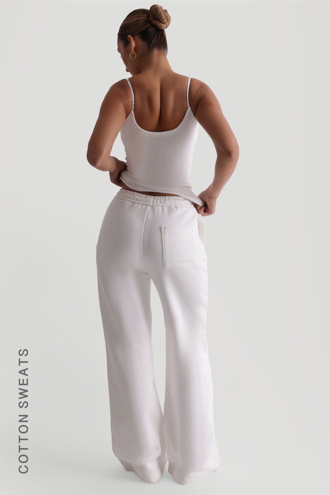 Cut-Out Wide Leg Sweatpants - White