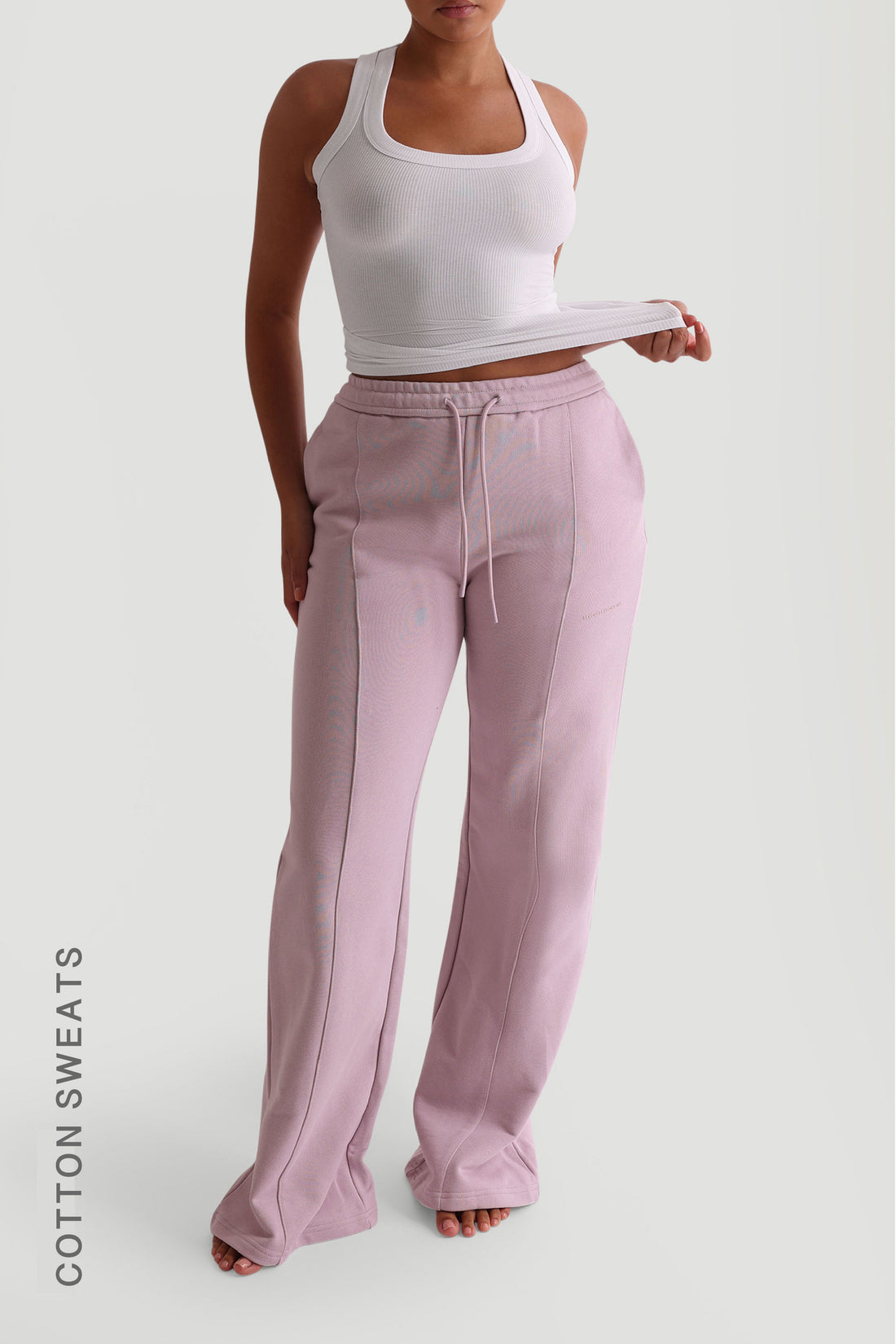 Structured Wide Leg Sweatpants - Lavender