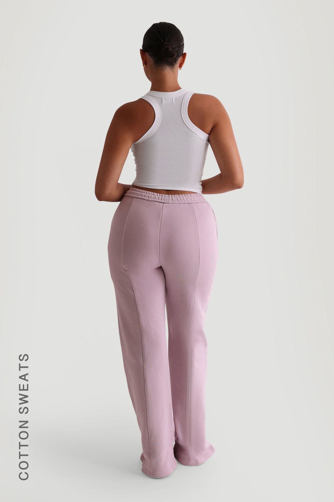 Structured Wide Leg Sweatpants - Lavender