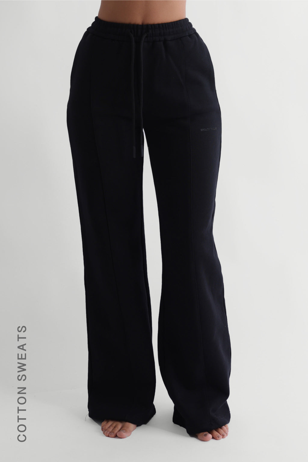 Structured Wide Leg Sweatpants - Black – My Outfit Online