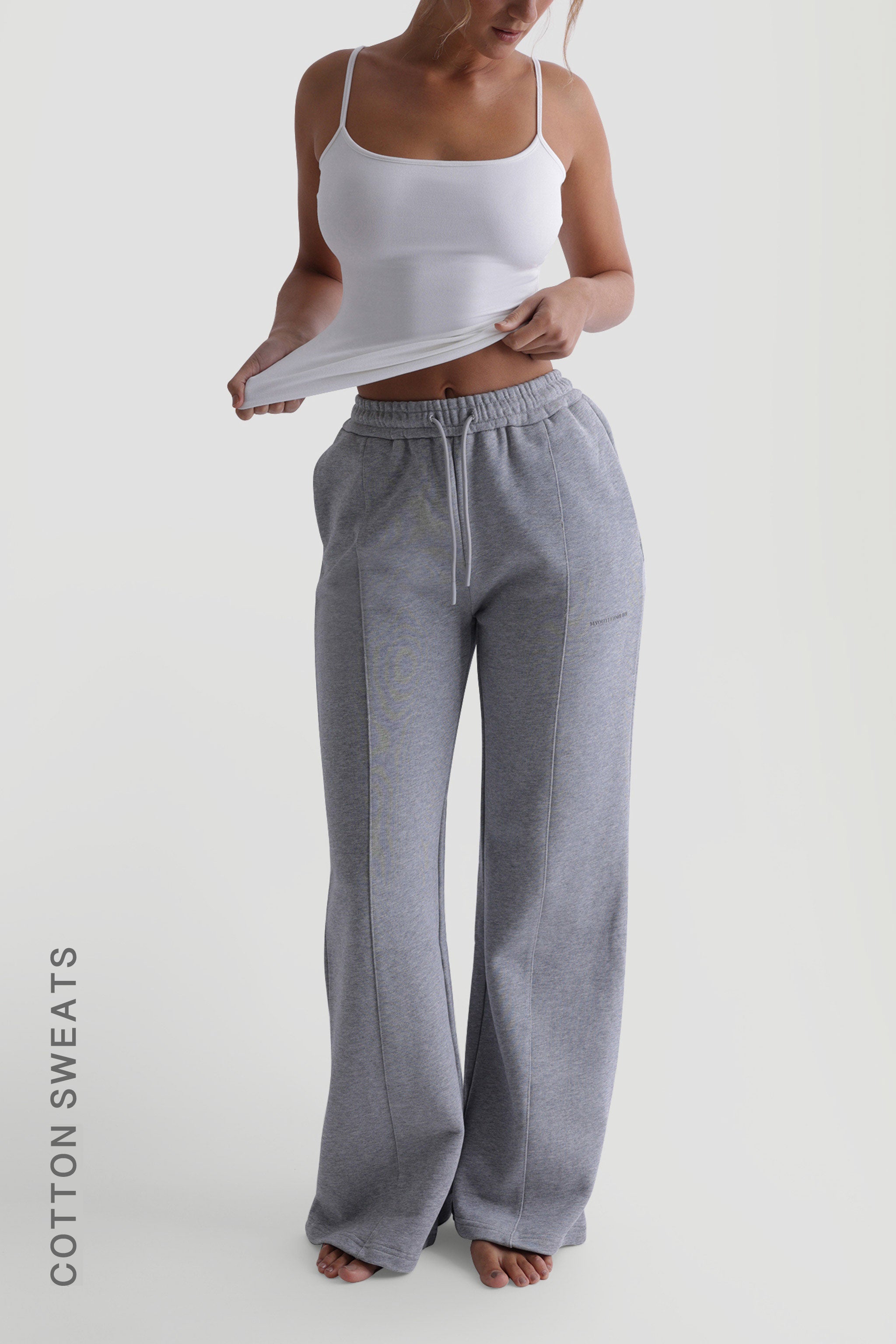 Structured Wide Leg Sweatpants Heather Gray My Outfit Online