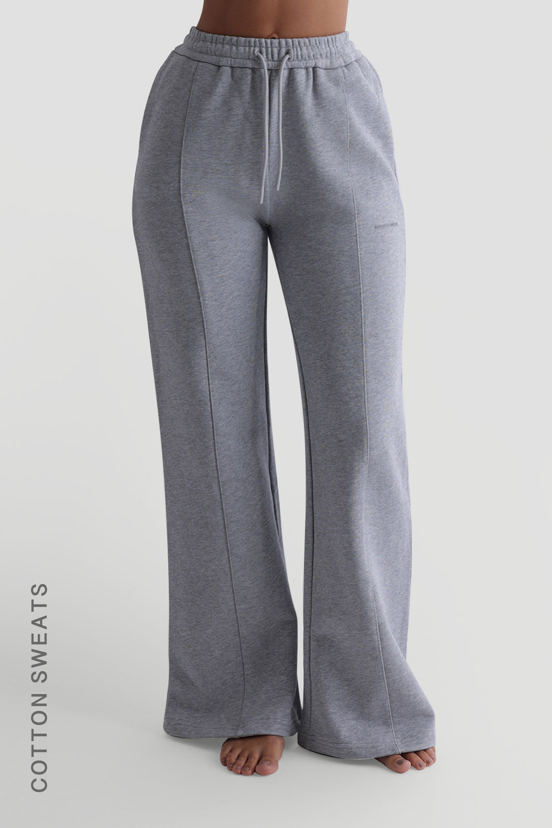 Structured Wide Leg Sweatpants - Heather Gray