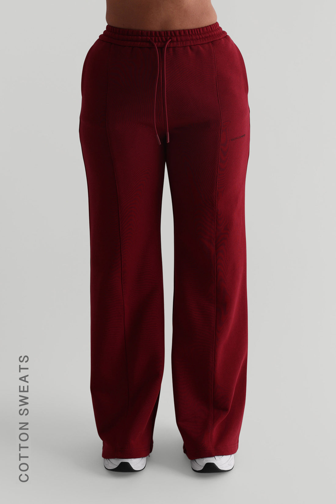Pantalon de survêtement à jambe large structuré - Vin