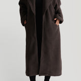 Sherpa Oversized Trench Coat - Charcoal