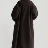 Sherpa Oversized Trench Coat - Charcoal