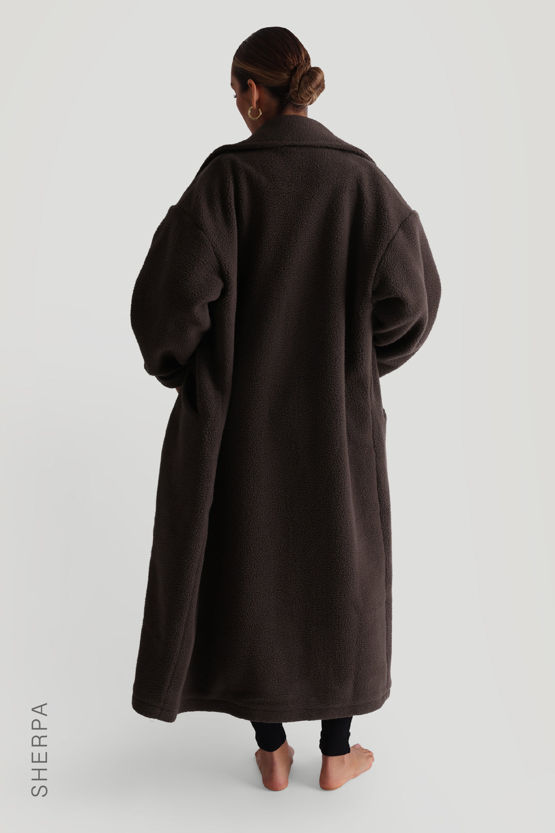 Sherpa Oversized Trench Coat - Charcoal