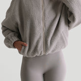 Sherpa Oversized Zip-Up Jacket - Moon