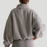 Sherpa Oversized Zip-Up Jacket - Moon