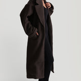Sherpa Oversized Trench Coat - Charcoal