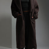 Sherpa Oversized Trench Coat - Charcoal