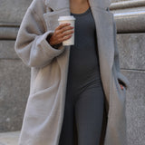 Sherpa Oversized Trench Coat - Moon