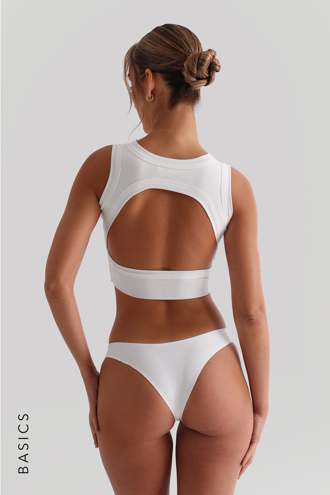 Open Back Crop Top - White