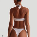 Halter Bandeau Bikini Top - White