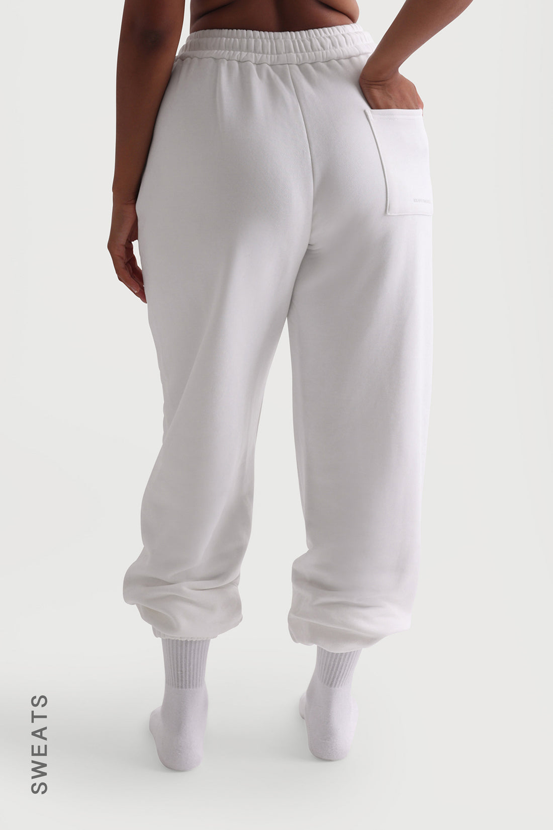 Baggy Fit Structured Sweatpants - White