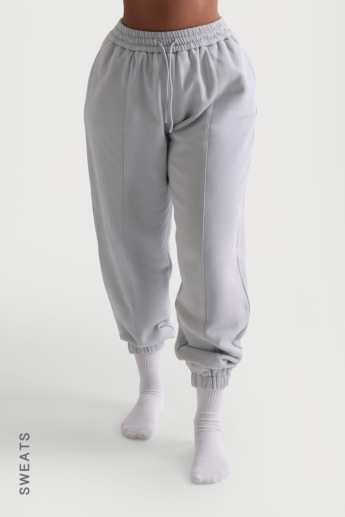 Baggy Fit Structured Sweatpants - Sky
