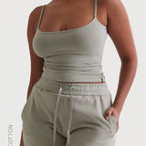 Relaxed Cotton Shorts 2 1/2" - Sage
