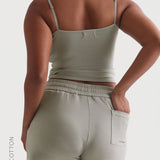 Relaxed Cotton Shorts 2 1/2" - Sage