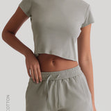 Relaxed Cotton Shorts 2 1/2" - Sage