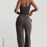 Structured Wide Leg Sweatpants - Storm