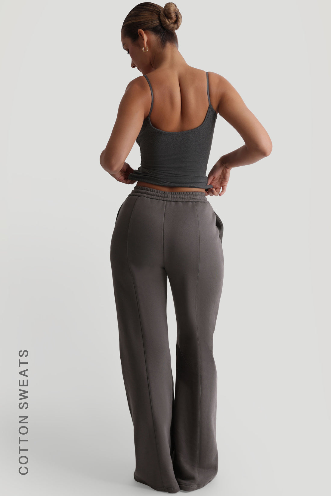 Structured Wide Leg Sweatpants - Storm