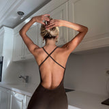 Katy Ribbed Jumpsuit - Brown