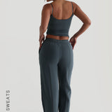 Structured Wide Leg Sweatpants - Serene